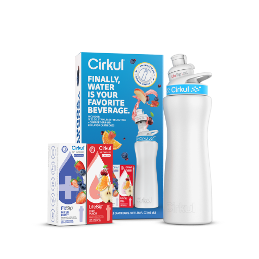 22oz. White Stainless Steel Bottle Starter Kit - Travel Edit G4