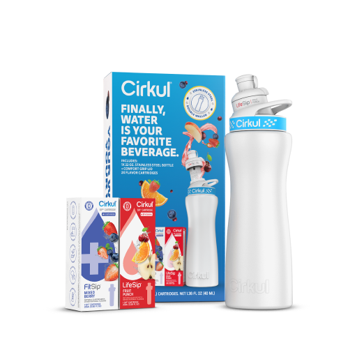 22oz. White Stainless Steel Bottle Starter Kit - Travel Edit G4