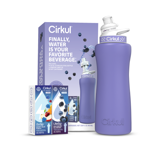 32oz. Matte Periwinkle Stainless Steel Bottle Starter Kit - Classic Pick T6