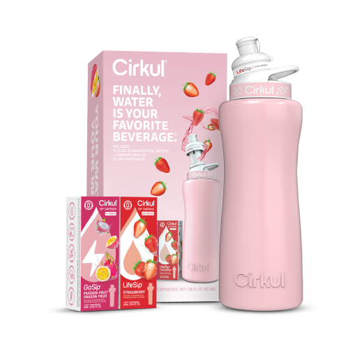 32oz. Blush Pink Stainless Steel Bottle Starter Kit - Essential Set F0