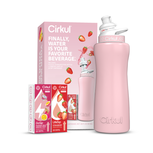 32oz. Blush Pink Stainless Steel Bottle Starter Kit - Essential Set F0